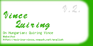 vince quiring business card